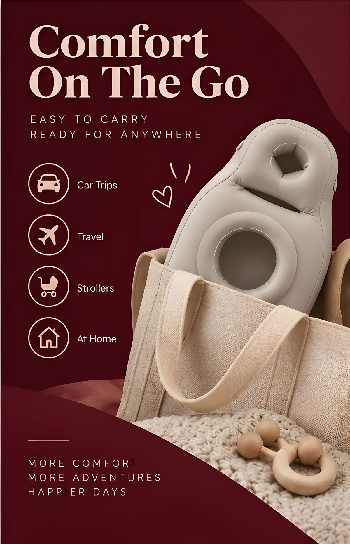 The Vega Inflatable Maternity Mattress O-Shaped Air Cushion - Landing Image 3