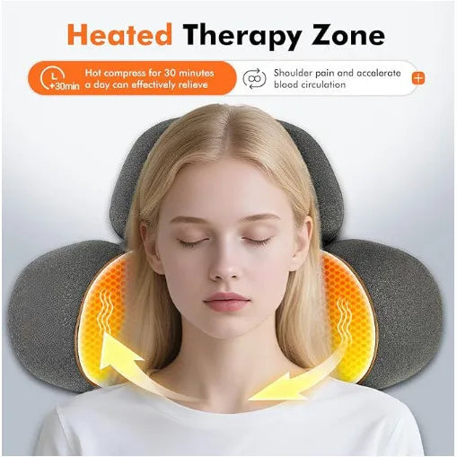 The Vega Adjustable Heating Massage Neck Pillow with Memory Foam