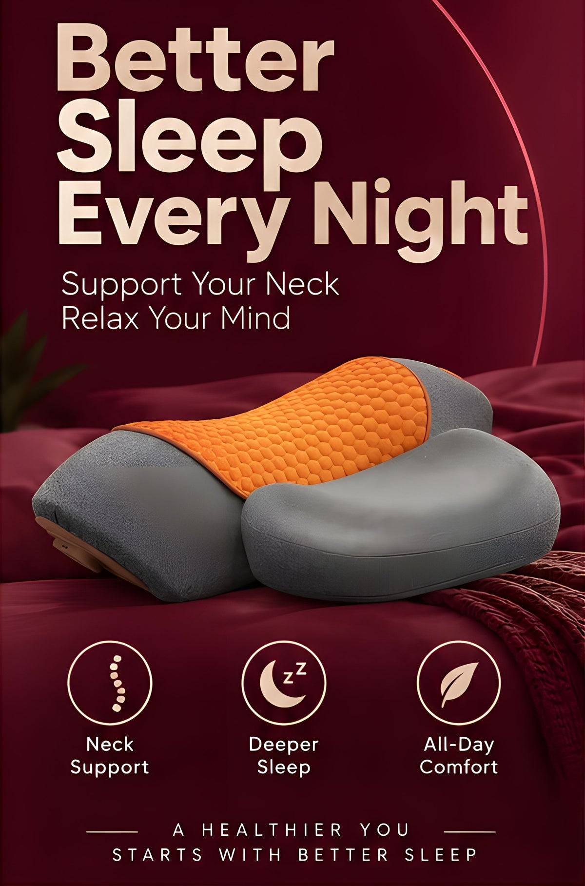 The Vega Adjustable Heating Massage Neck Pillow with Memory Foam - Landing Image 1