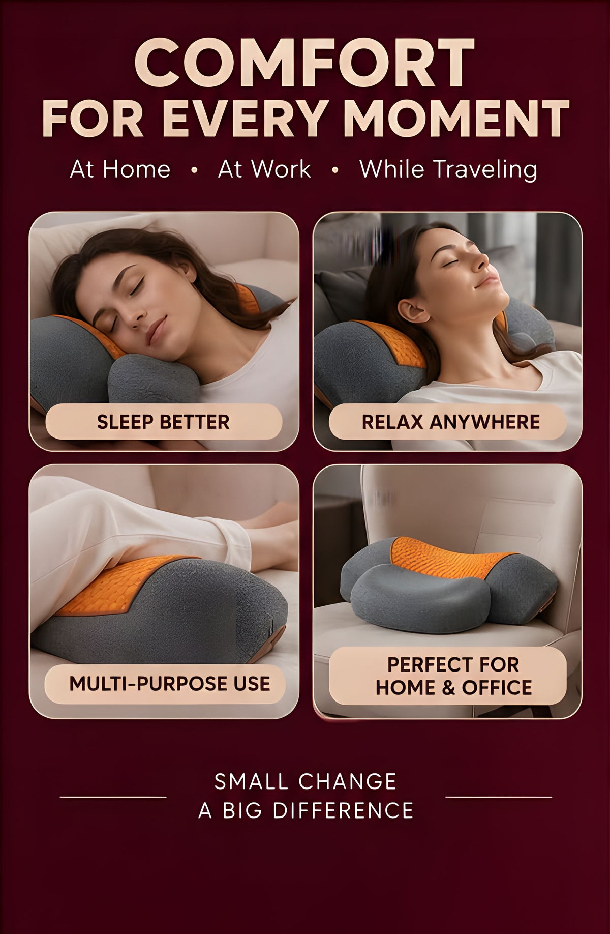 The Vega Adjustable Heating Massage Neck Pillow with Memory Foam - Landing Image 2