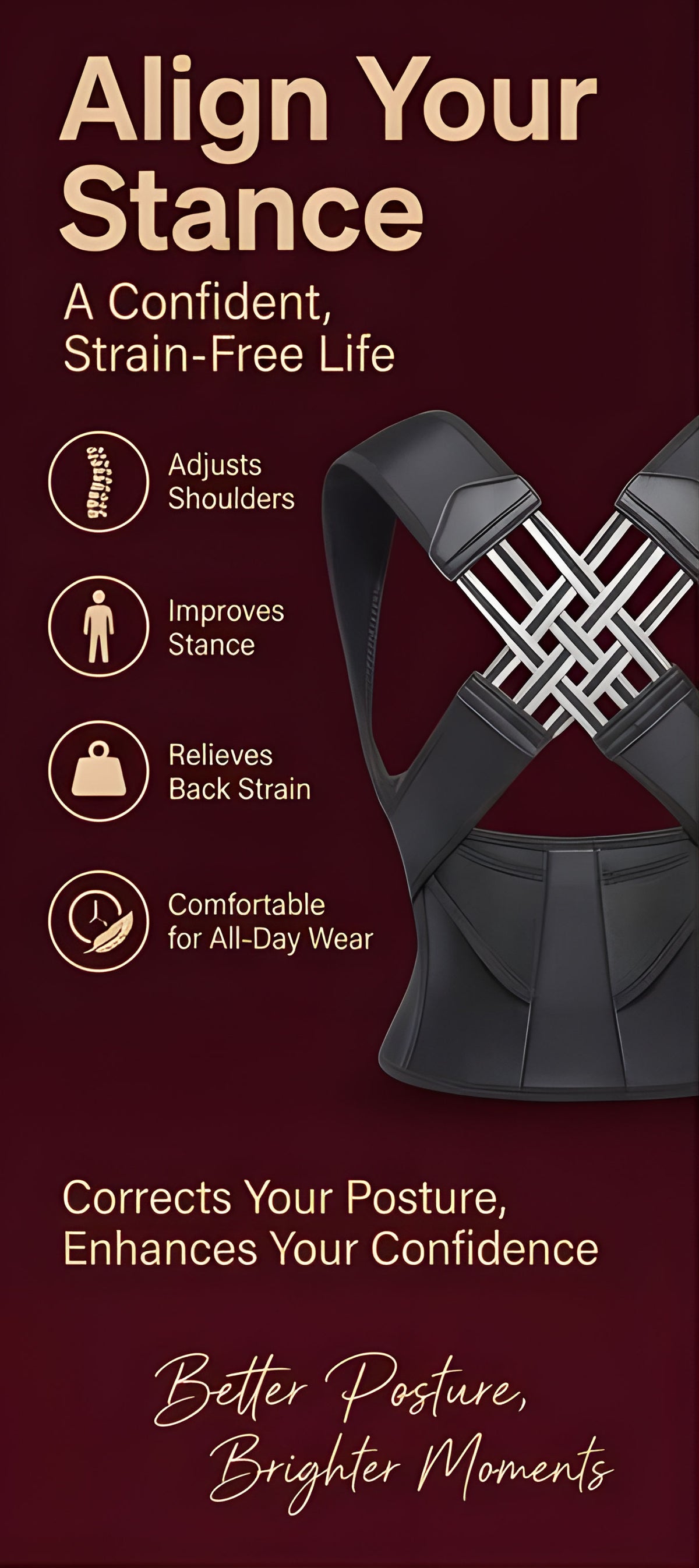 The Vega Posture Corrector for Shoulder and Back Support - Landing Image 1