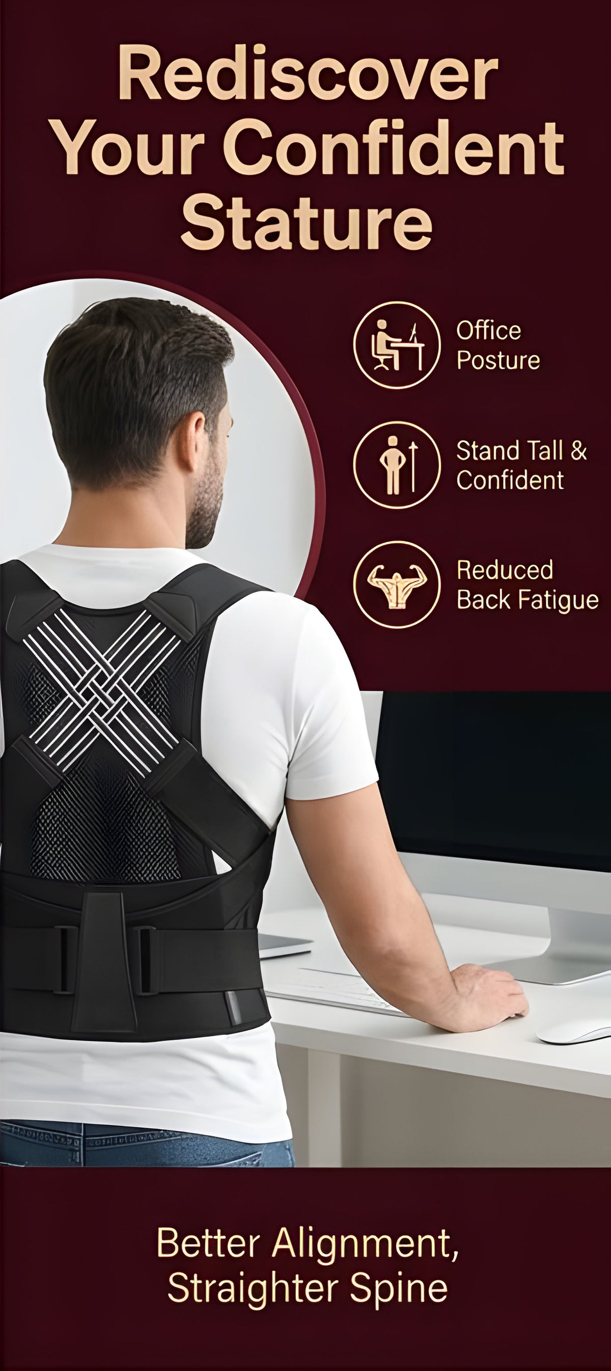 The Vega Posture Corrector for Shoulder and Back Support - Landing Image 2