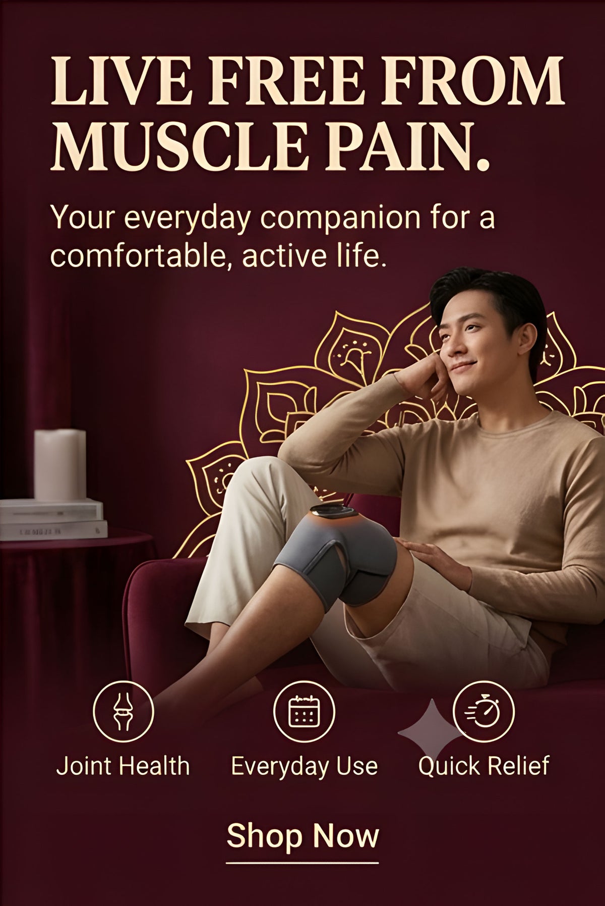 The Vega Electric Heating Ankle Protector with Vibration Massage and Graphene Technology - Landing Image 1