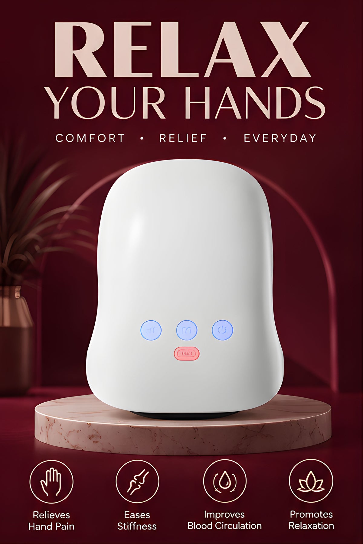 The Vega Hand Massager with Heating and Air Wave Technology - Landing Image 1
