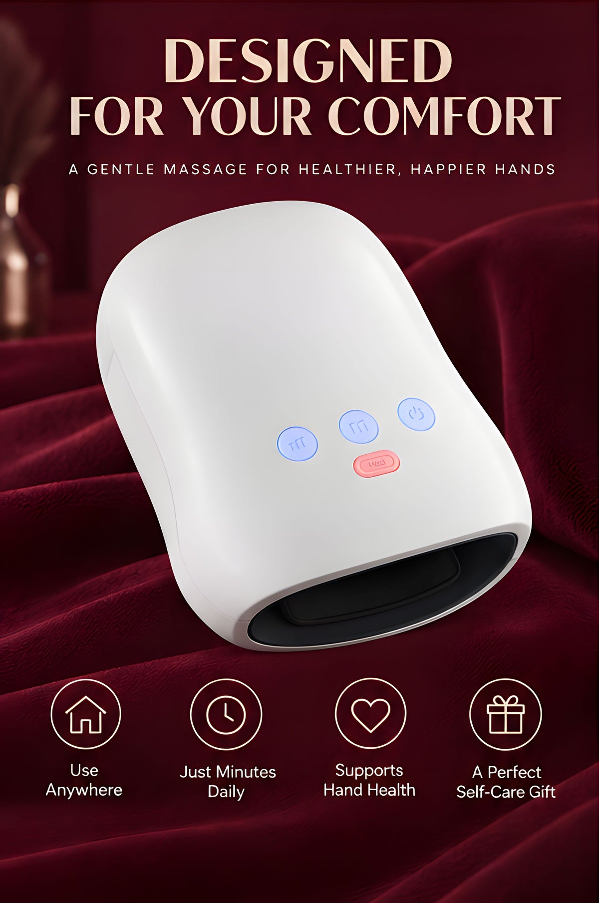 The Vega Hand Massager with Heating and Air Wave Technology - Landing Image 3