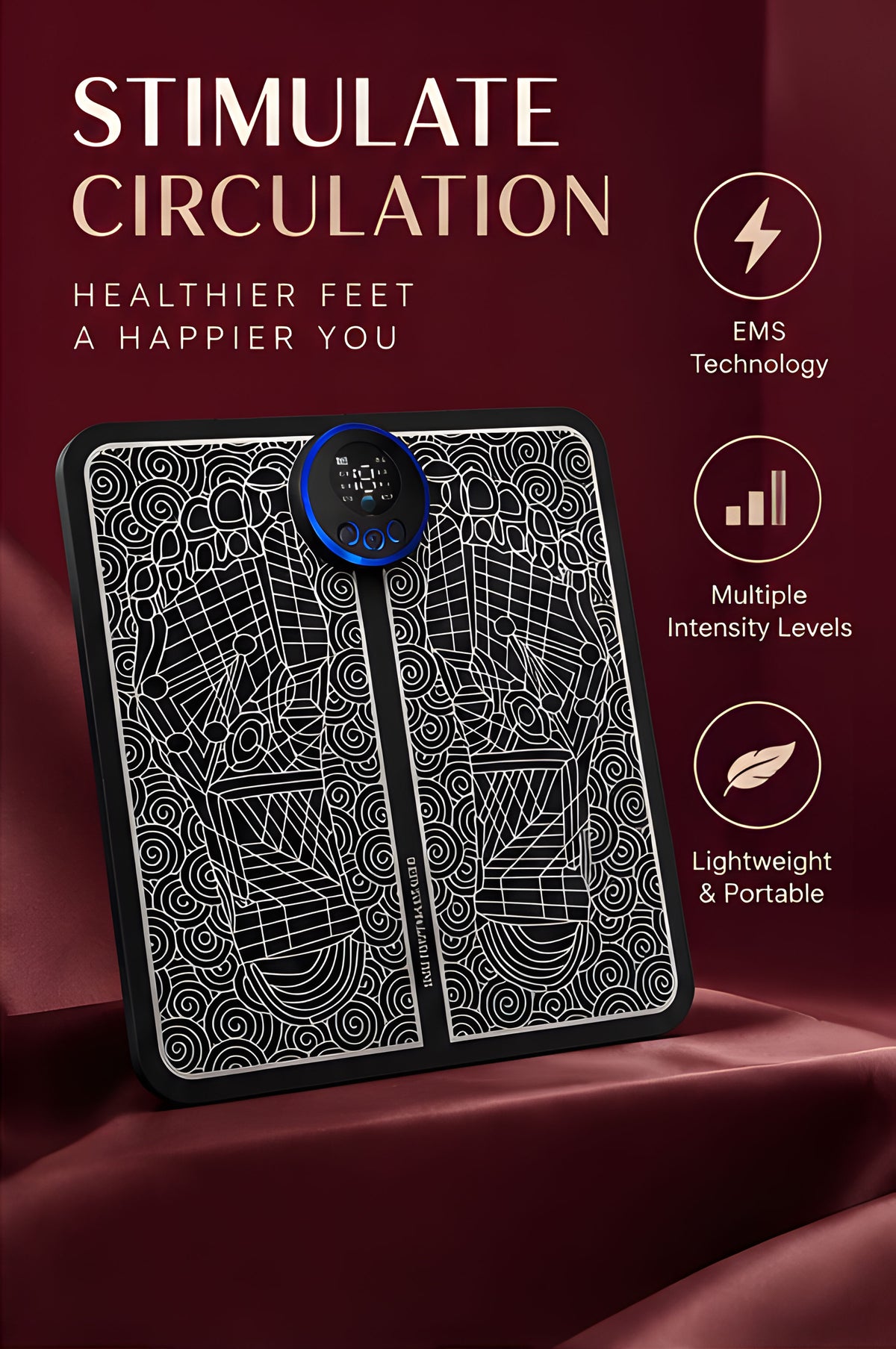 The Vega EMS Foot Massage Pad with Pulse Technology - Landing Image 2