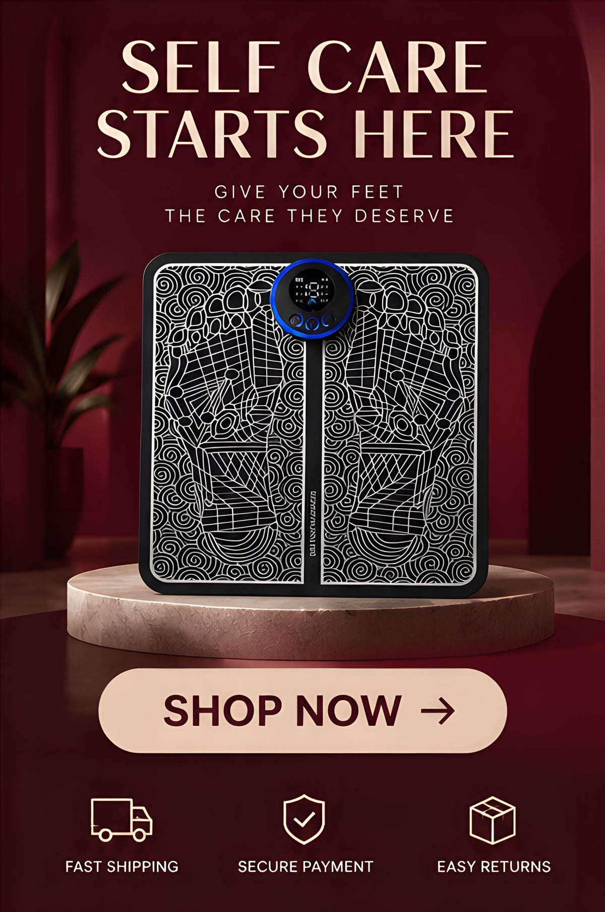The Vega EMS Foot Massage Pad with Pulse Technology - Landing Image 4