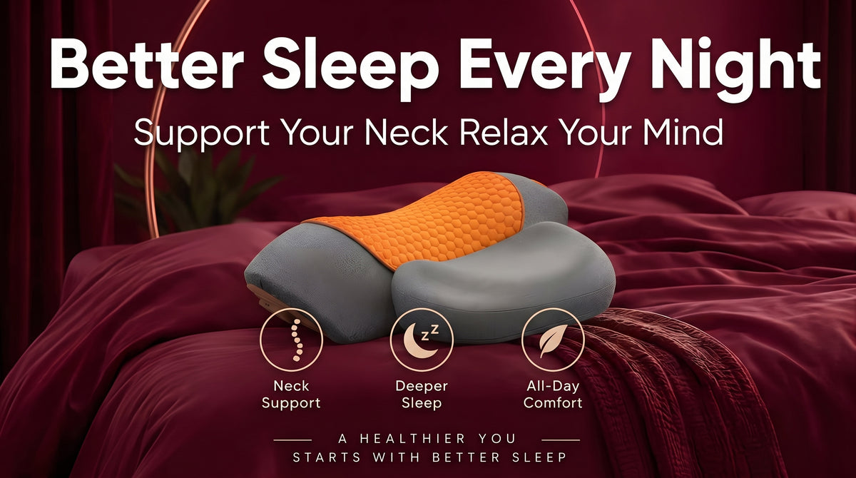 The Vega Adjustable Heating Massage Neck Pillow with Memory Foam - Landing Image 3